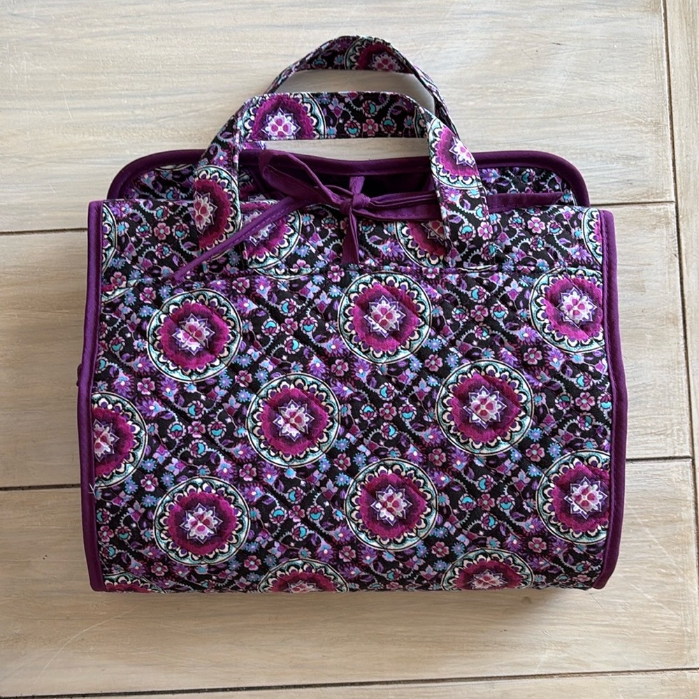 Vera Bradley Purple Medallion Cosmetic Hanging Bag